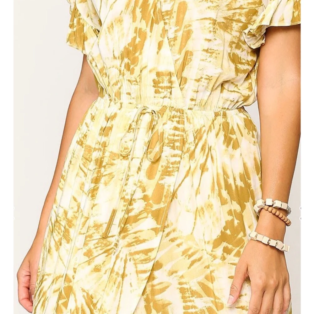 GIGIO Boho Chic Golden Honey Color Tie-Dye Maxi Dress - Picture 2 of 7
